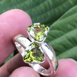 Peridot and Silver Ring